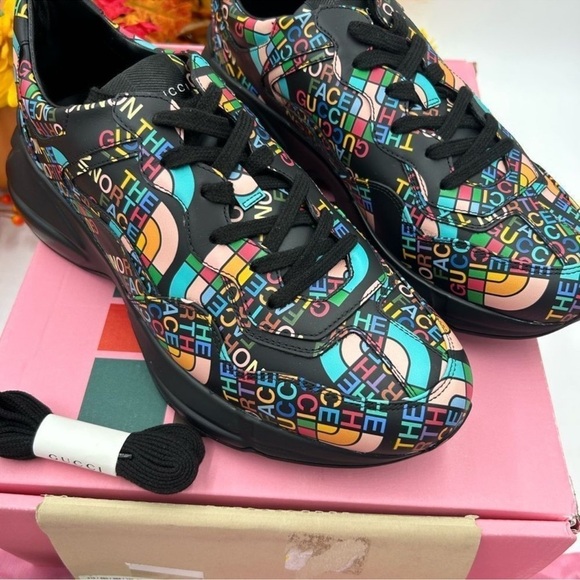 Men’s Gucci X North face low top trainers size 8, made in Italy - Picture 4 of 11